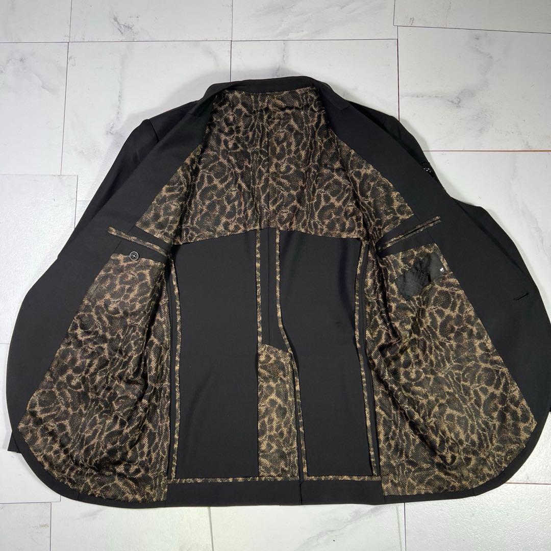 未使用級 ROEN テーラードジャケット スワロフスキー スカル レオパード