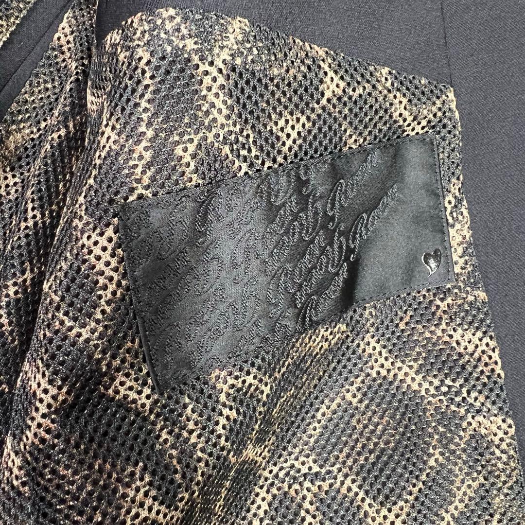 未使用級 ROEN テーラードジャケット スワロフスキー スカル レオパード