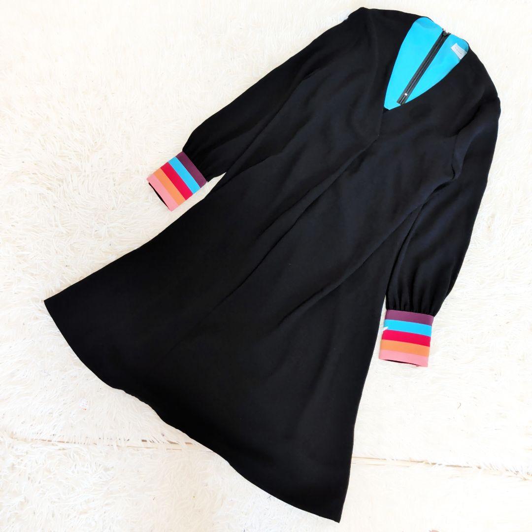 ポールスミス　現行タグ　カフスワンピース　マルチストライプ　洗える　40