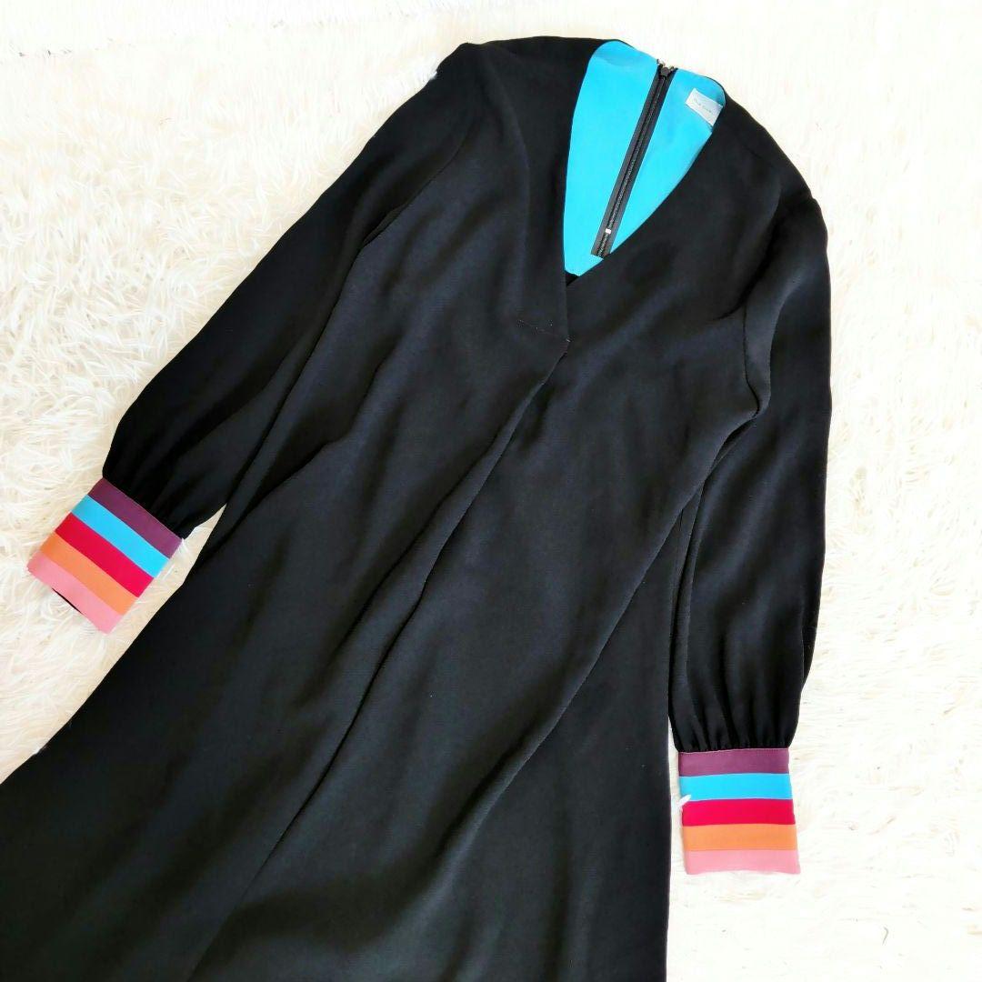 ポールスミス　現行タグ　カフスワンピース　マルチストライプ　洗える　40