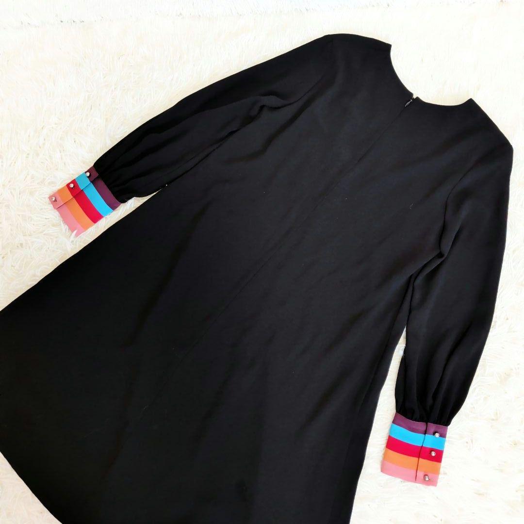 ポールスミス　現行タグ　カフスワンピース　マルチストライプ　洗える　40