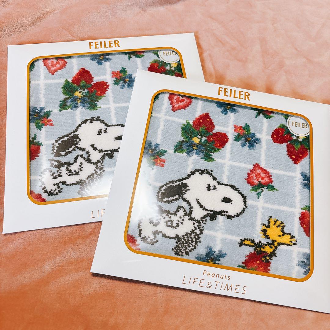 【新品】スヌーピー　ストロベリープティ ハンカチ　フェイラー　阪急限定