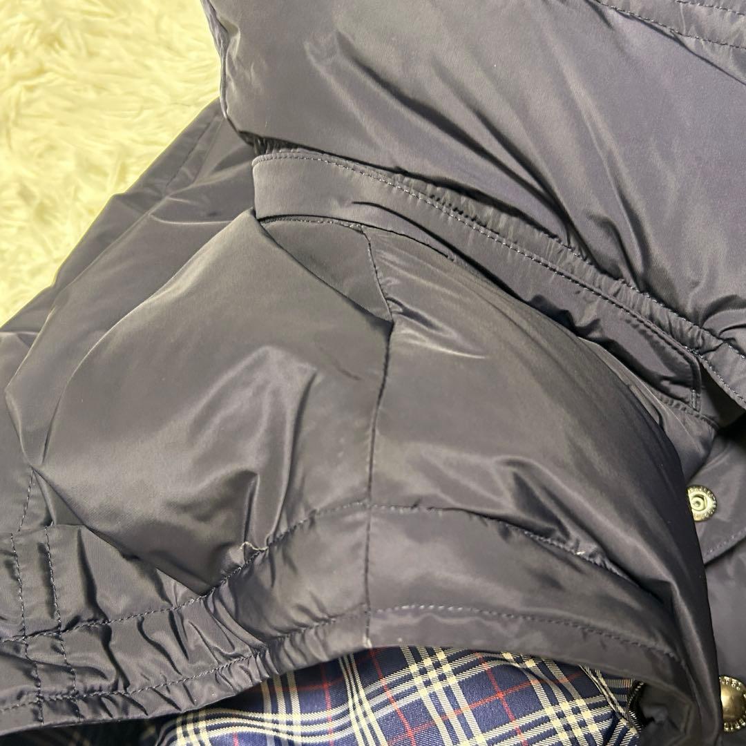 ブラックレーベルクレストブリッジ　ダウンジャケット　ベスト　ファー 紺　L