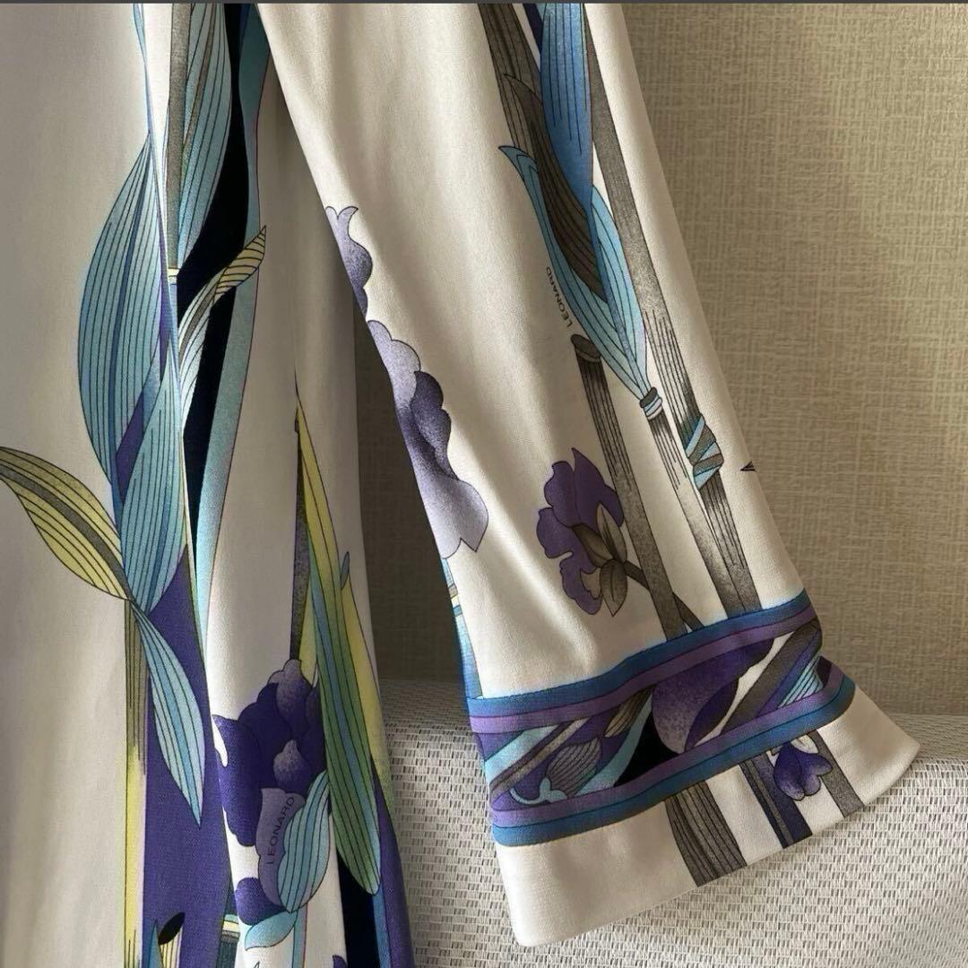 美品⭐️レオナール⭐️アイリス柄⭐️カンカン⭐️チュニック⭐️サイズ40