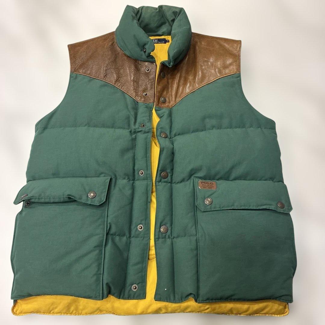 Polo Ralph Lauren ラルフローレン　牛革ダウンベスト M
