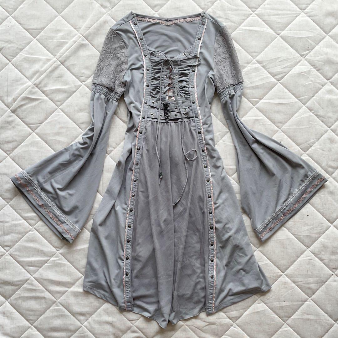 00s ozz croce wish core 姫袖レースアップワンピース