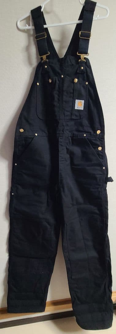 MADE IN USA製 Carhartt ダブルニー オーバーオール ブラック