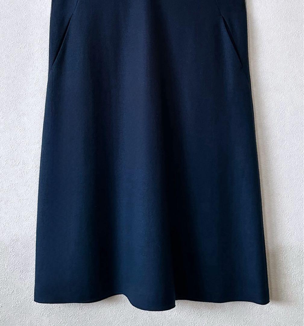 大きいサイズ46＊２３区 上質ウール圧縮 ジャージーワンピース＊自由区ICB組曲