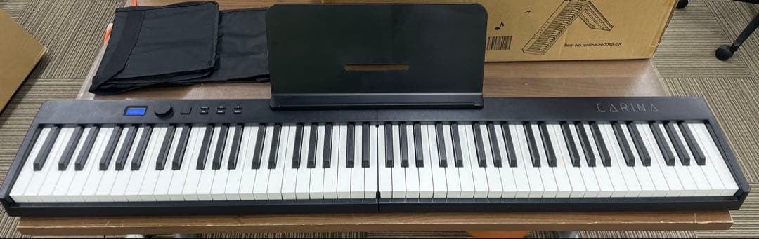 折りたたみ電子ピアノ　88鍵盤　充電タイプ　ブラック