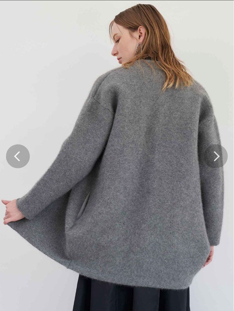 美品 人気 エレンディーク ベーシックCNラクーンミックスWカーディガン 02