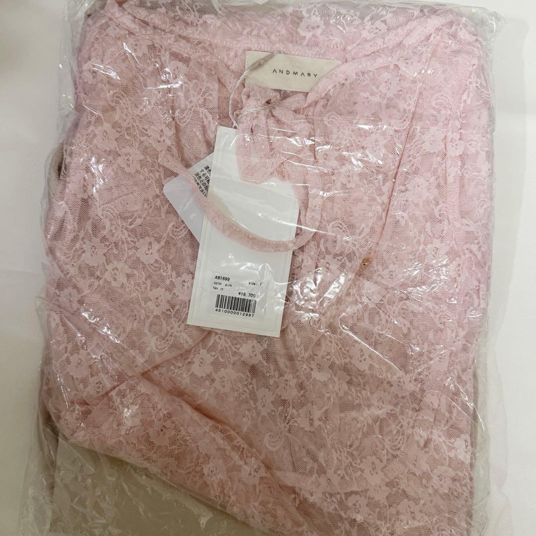 ワンピース andmary Cereza lace mini dress pink