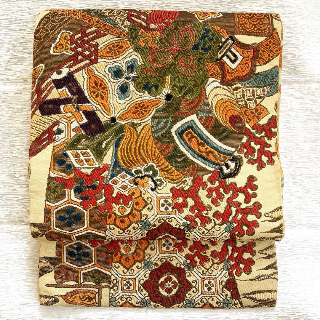 正絹　豪華な丸帯　引き抜き　リバーシブル