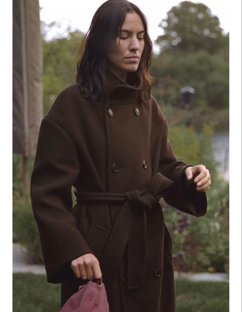 タグ付き新品★ZARAのオーバーサイズウールコート★XSサイズ★チョコレート色