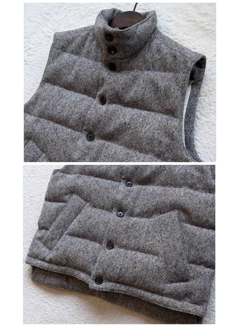 【美品】ブラックフリース ブルックスブラザーズ ダウンベスト ウール グレー L