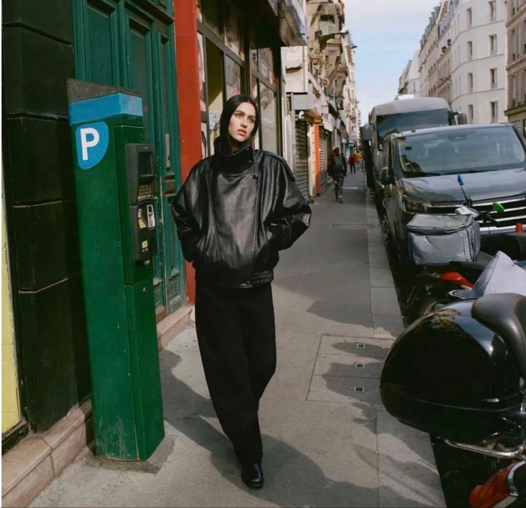 【正規・新品】　ZARA フェイクレザージャケットS ブラック