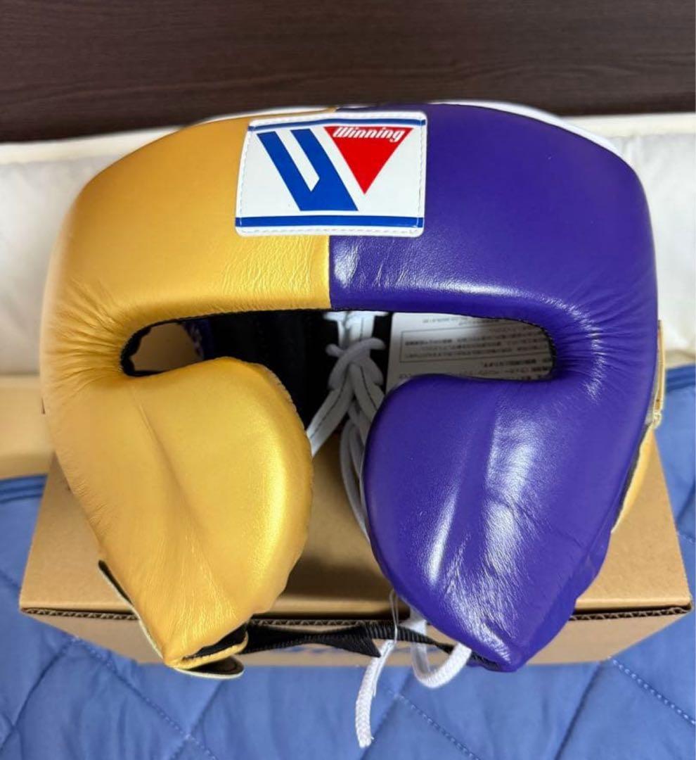 くしこ様　ウイニング　ヘッドギア　14オンスボクシンググローブ　紫/金　セット
