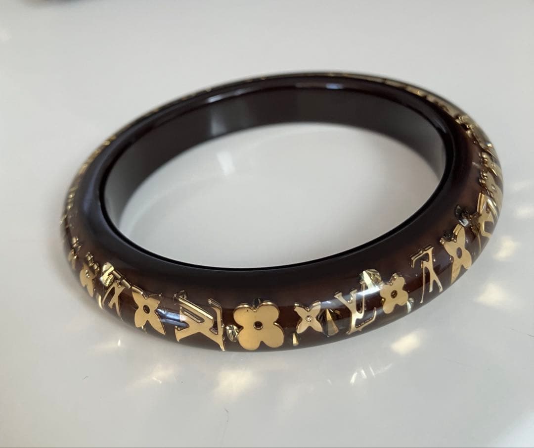 LOUIS VUITTON アンクルージョン バングル ブラウン ゴールド