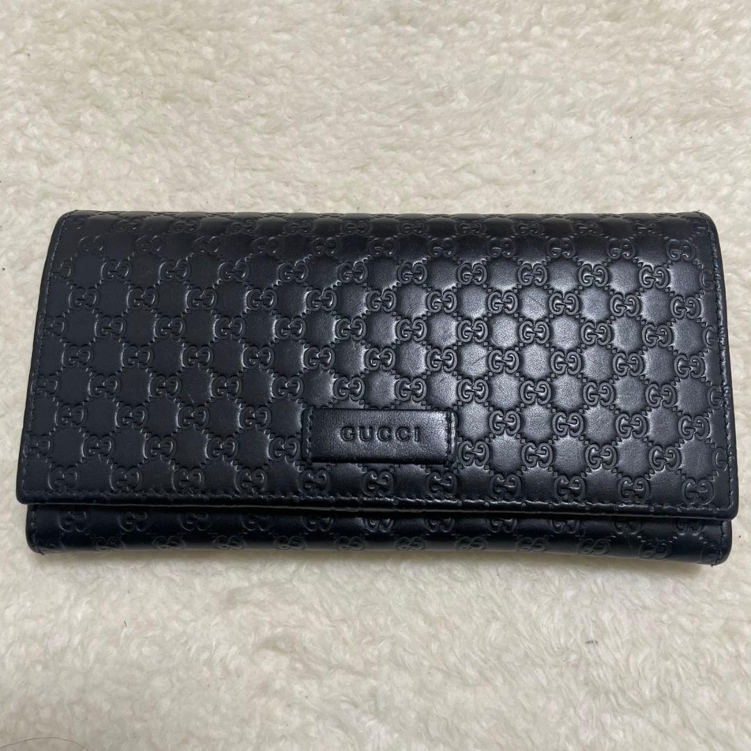 GUCCI　グッチ　長財布　マイクロシマ　ブラック　極美品‼️