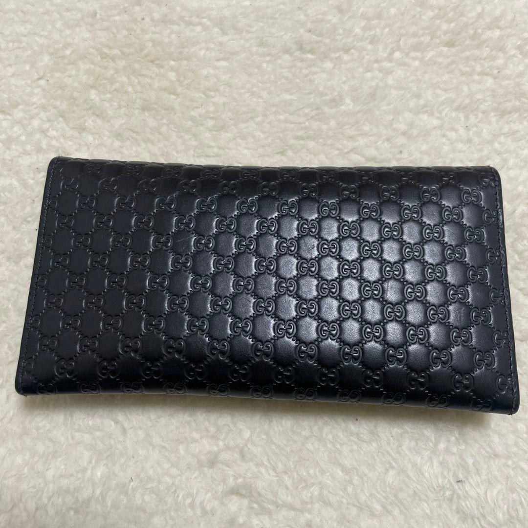 GUCCI　グッチ　長財布　マイクロシマ　ブラック　極美品‼️