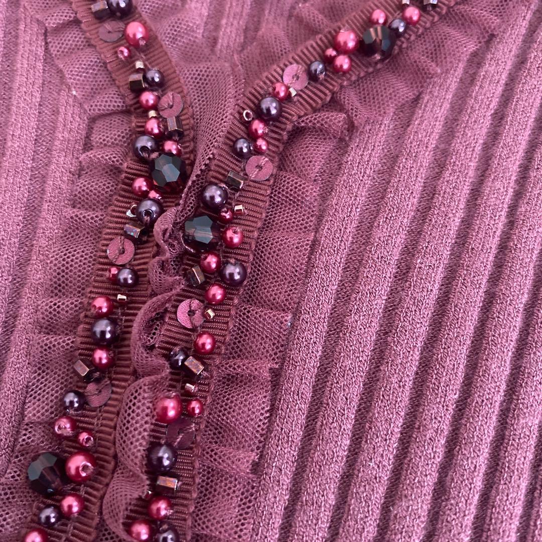 EPoca リブ編みパープルトップス ITL 40