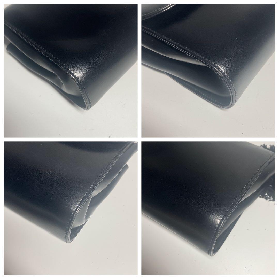 希少Gucci レザーショルダーバッグ ブラック オールドグッチ レアフォーマル