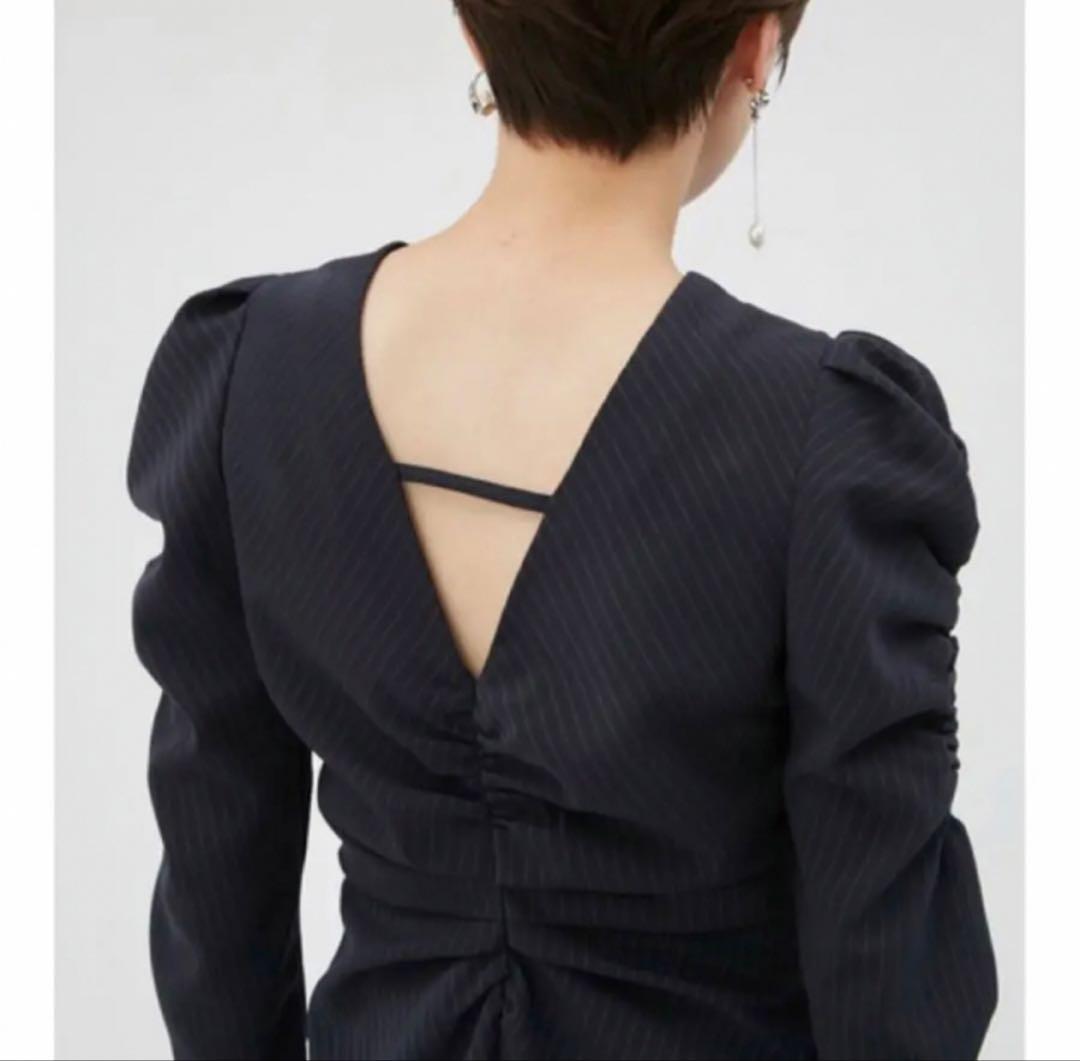 fray i.d パフスリーブシャーリングワンピース