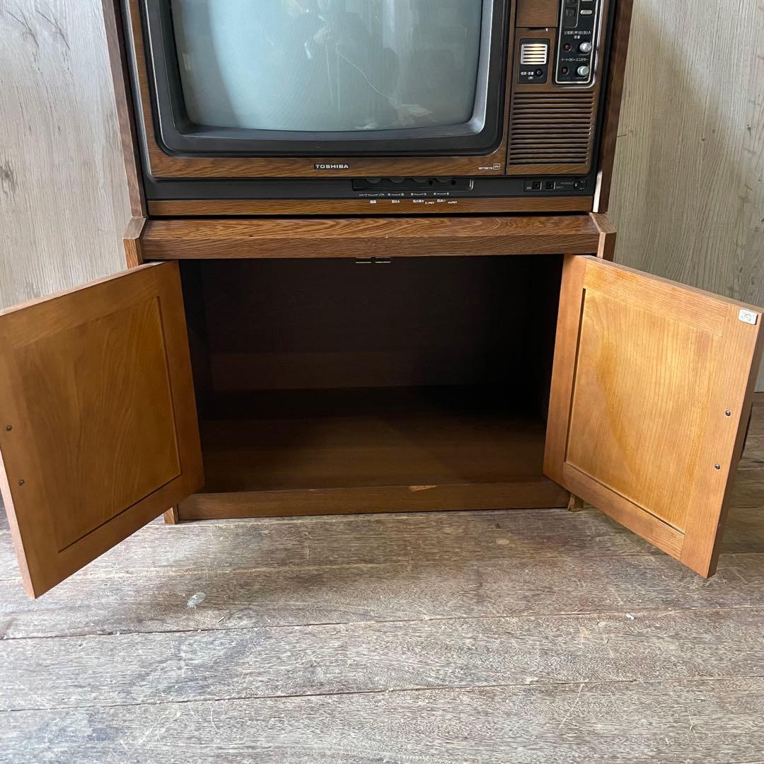 TOSHIBA 東芝18T387E ブラウン管テレビ 77年 専用テレビ台付
