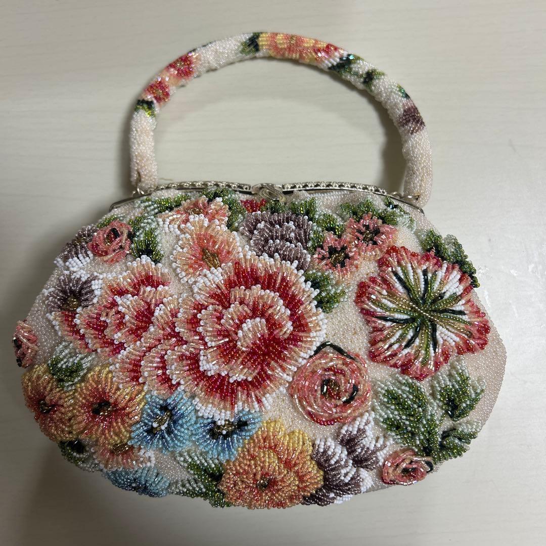 アンティーク　ビーズバッグ　レトロ　和装