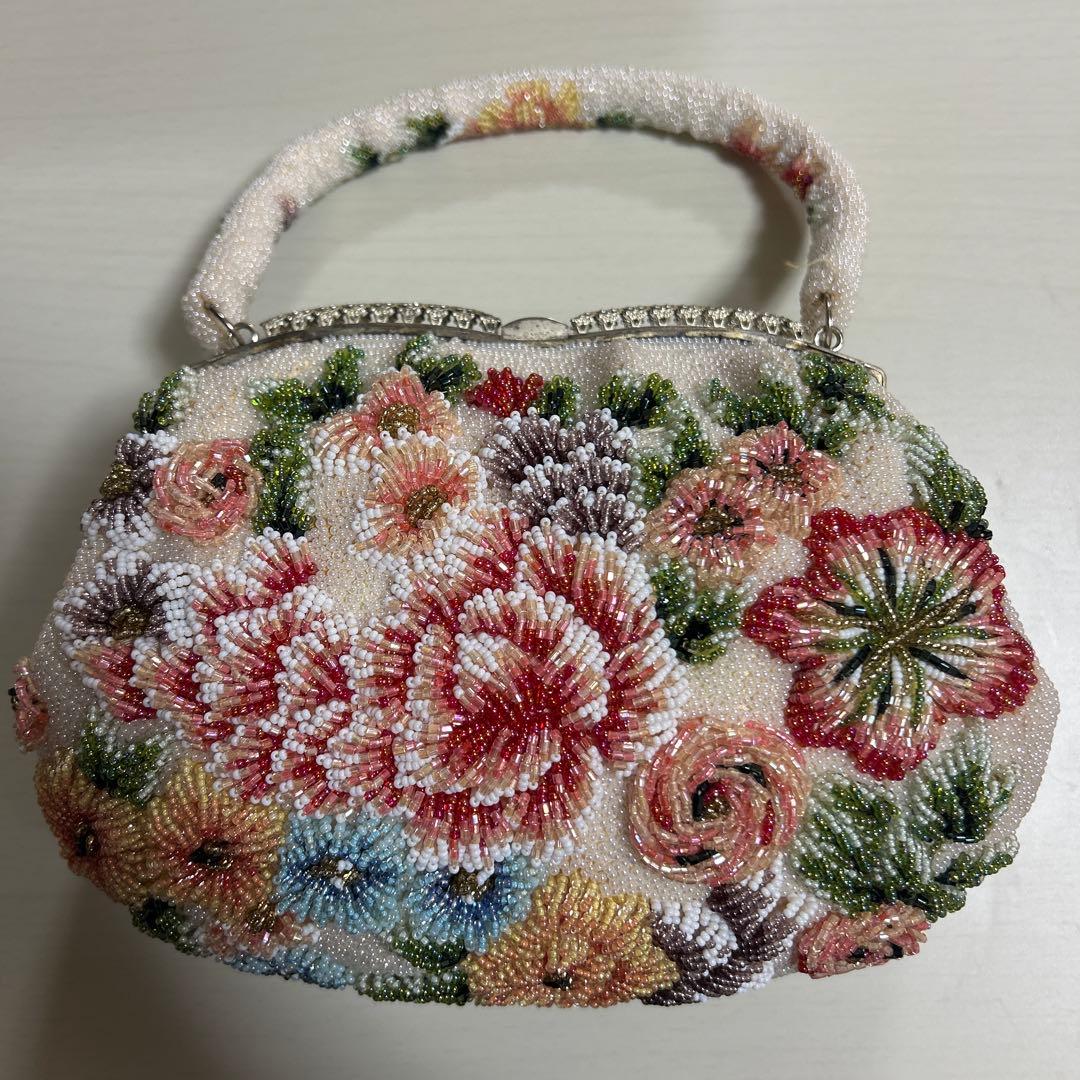 アンティーク　ビーズバッグ　レトロ　和装