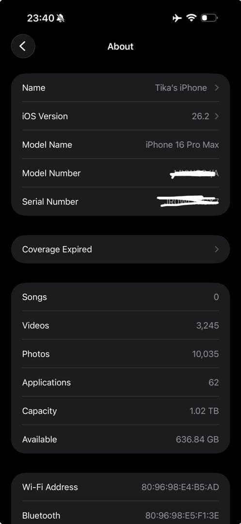 iPhone16 ProMax 1TB SIMフリー バッテリー98%