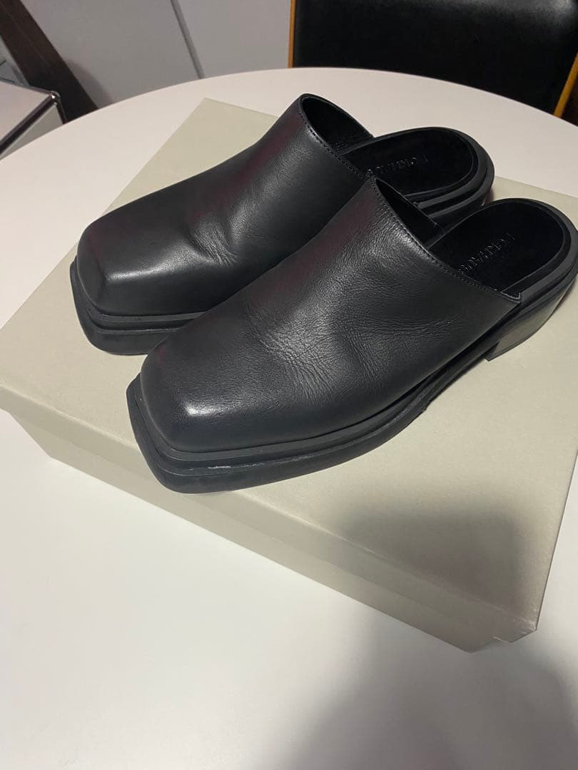 靴 Eckhaus Latta zoe clog m black leather