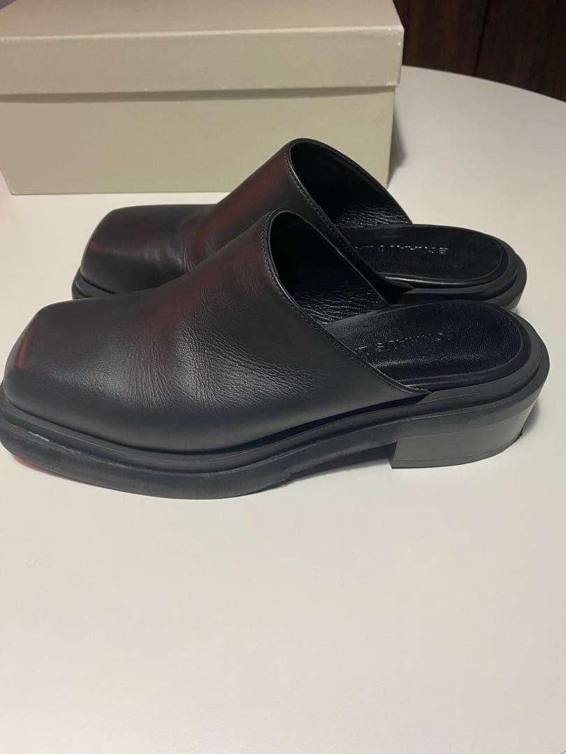 靴 Eckhaus Latta zoe clog m black leather