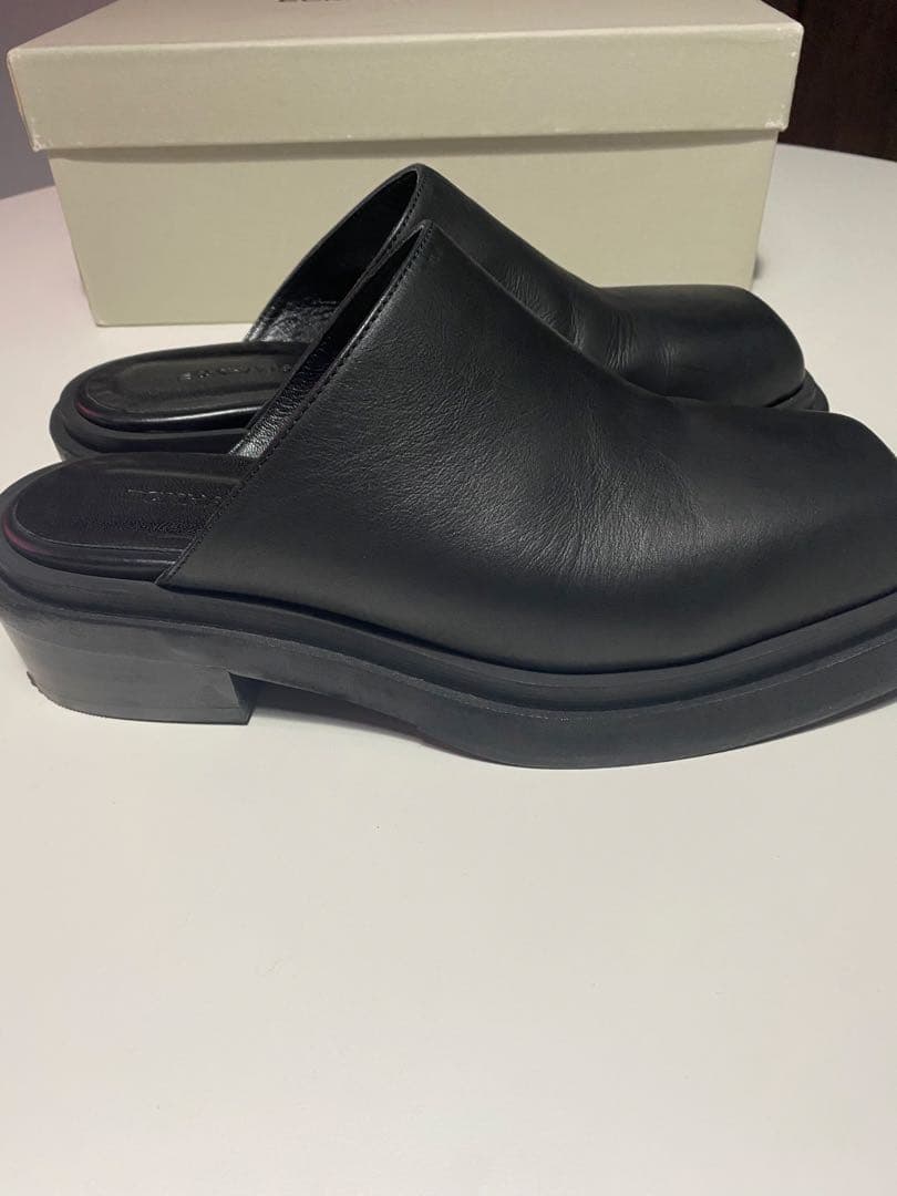 靴 Eckhaus Latta zoe clog m black leather