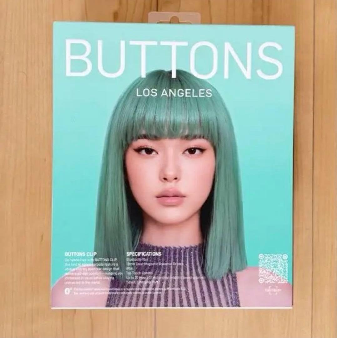 BUTTONS CLIP ワイヤレスイヤホン シルバー・ブラック