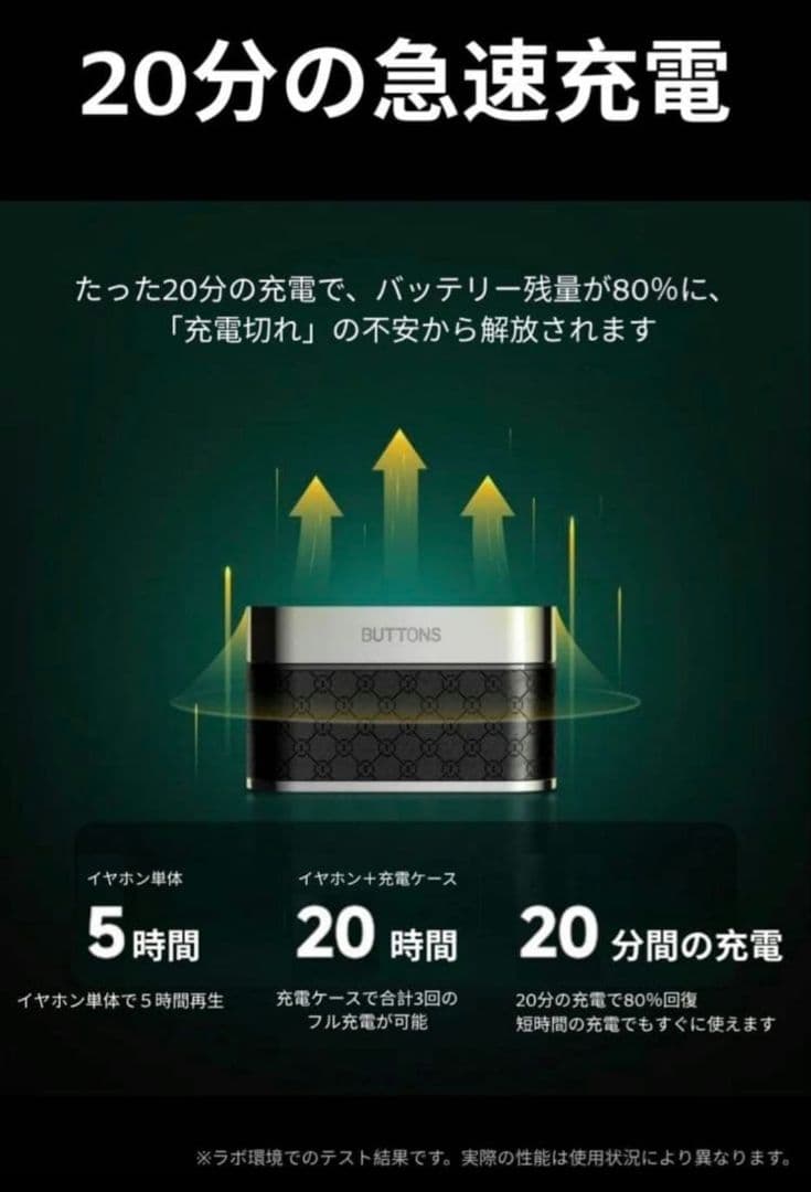BUTTONS CLIP ワイヤレスイヤホン シルバー・ブラック