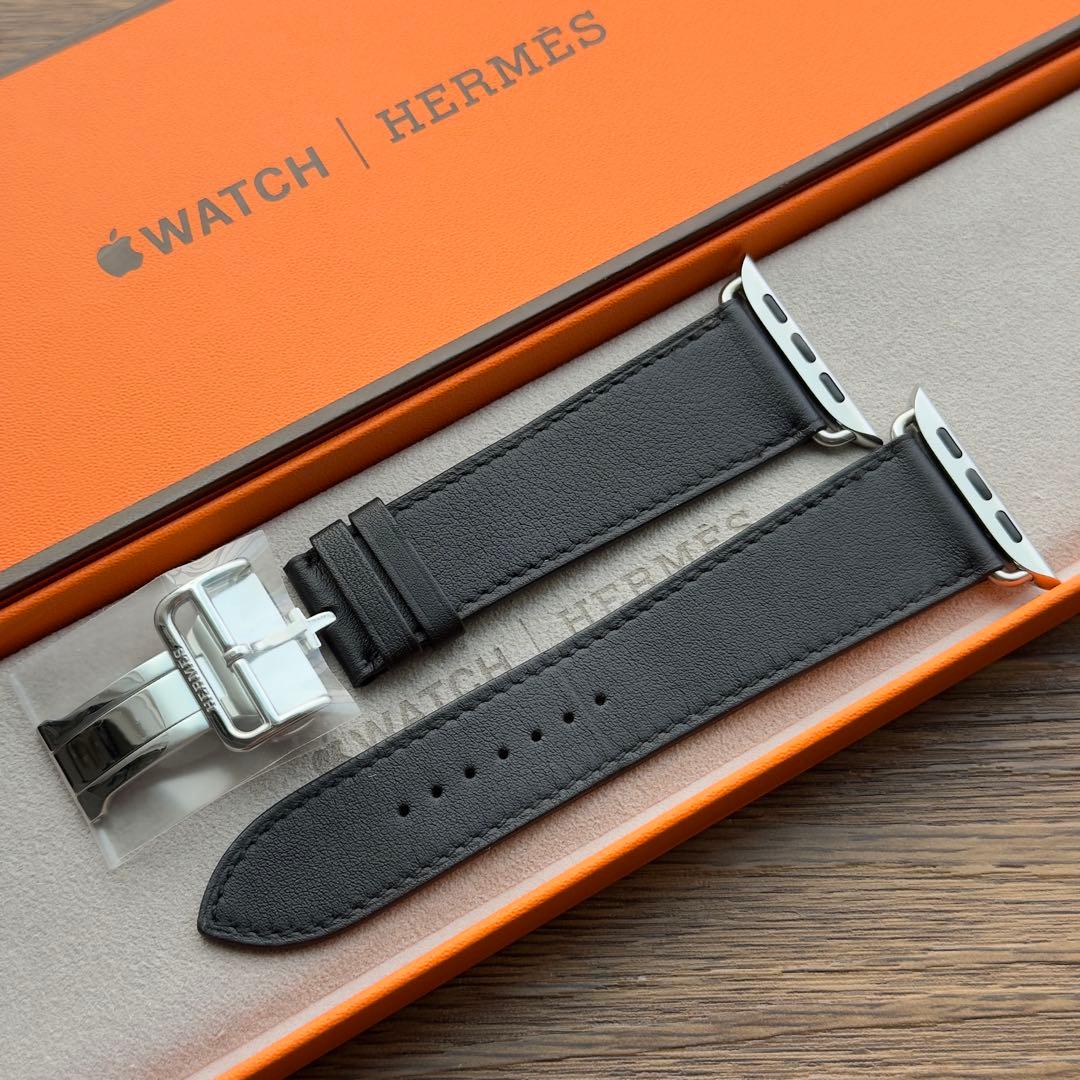 2712 未使用　Apple Watch エルメス　ブラック　バックル　レザー