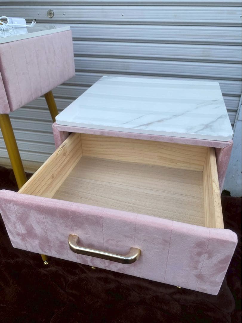 【雨宮】大理石風 ドレッサーセット 鏡付き※椅子はつきません。