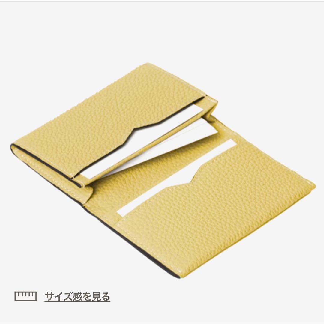ボナベンチュラ　イエロー レザー 名刺入れ 二つ折り