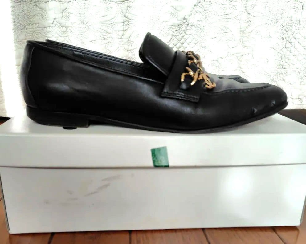 【正規品】シャネル　ココマーク チェーン ローファー G36420　黒　23.5