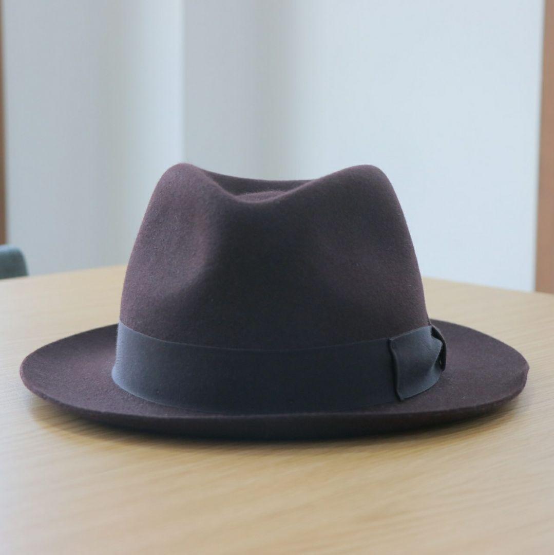 Borsalino FEDORA ラビットファー ハット ブラウン