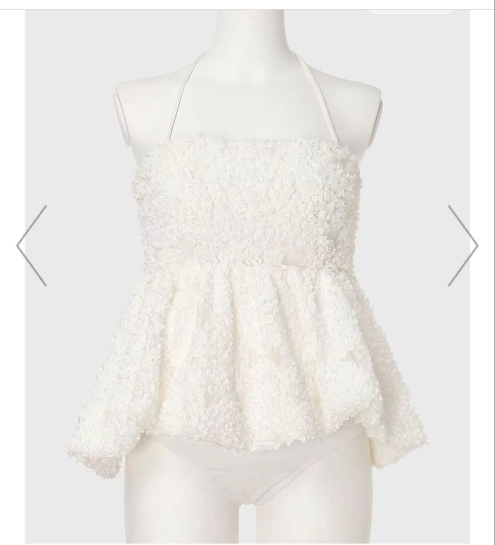 フラワーモチーフバルーンワンピース