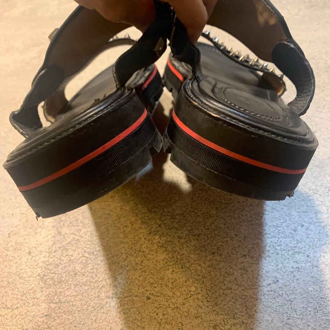 Christian Louboutinスタッズ＊ブラックレザーサンダル＊26.5