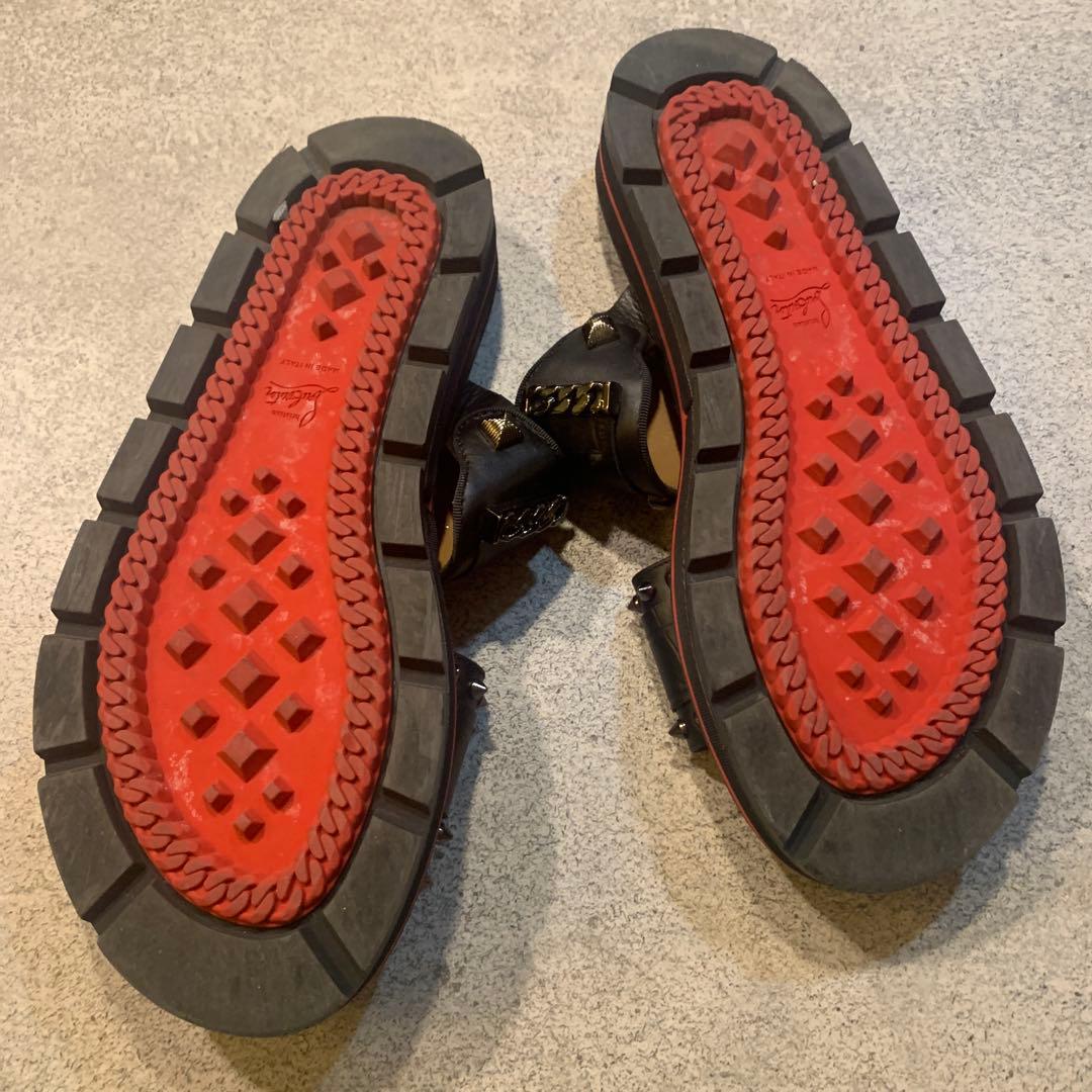 Christian Louboutinスタッズ＊ブラックレザーサンダル＊26.5