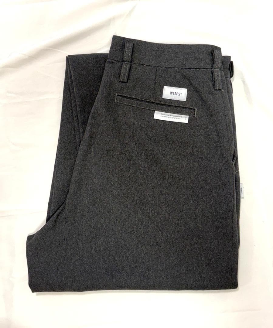 WTAPS CREASE DL TROUSERS POLY TWILL グレーM