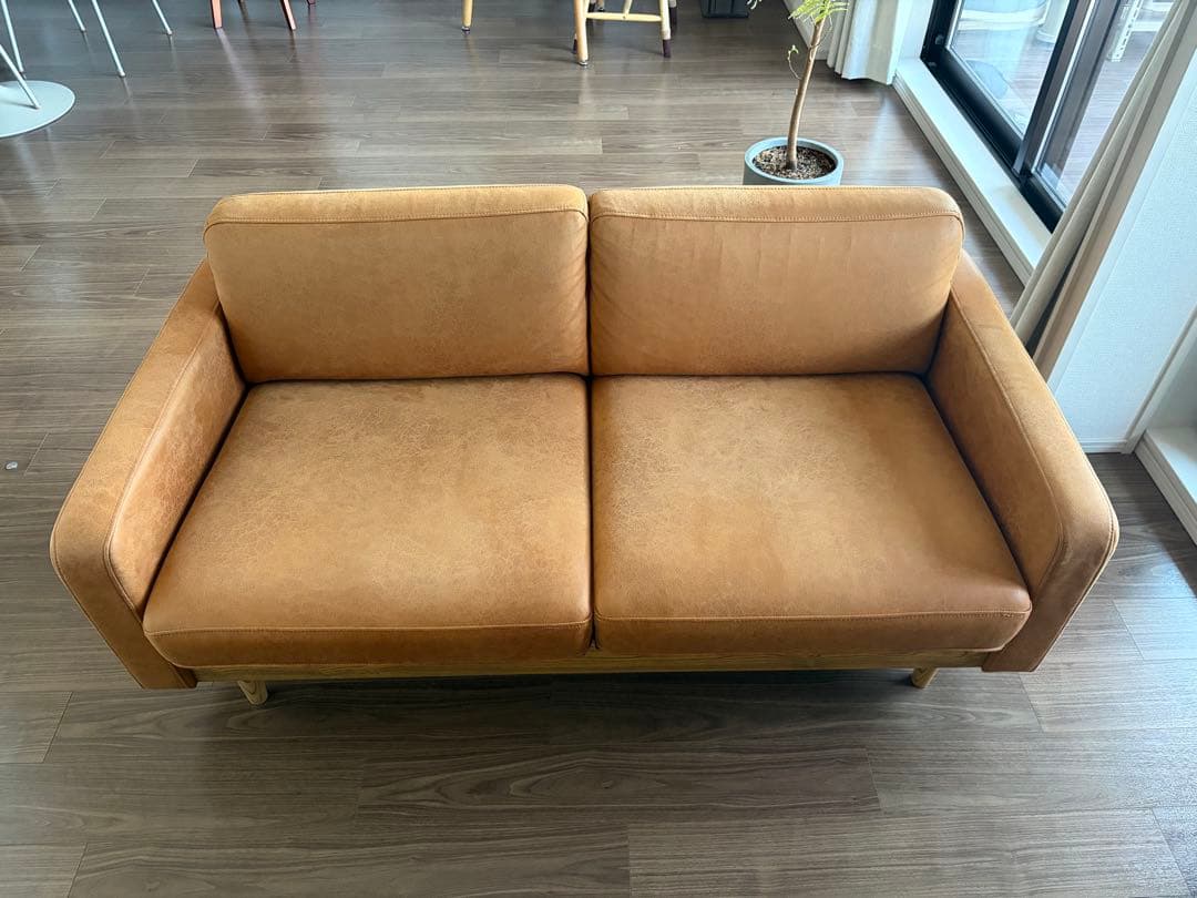 【クラッシュゲート】フリート 2人掛けソファ（レザーテックス）