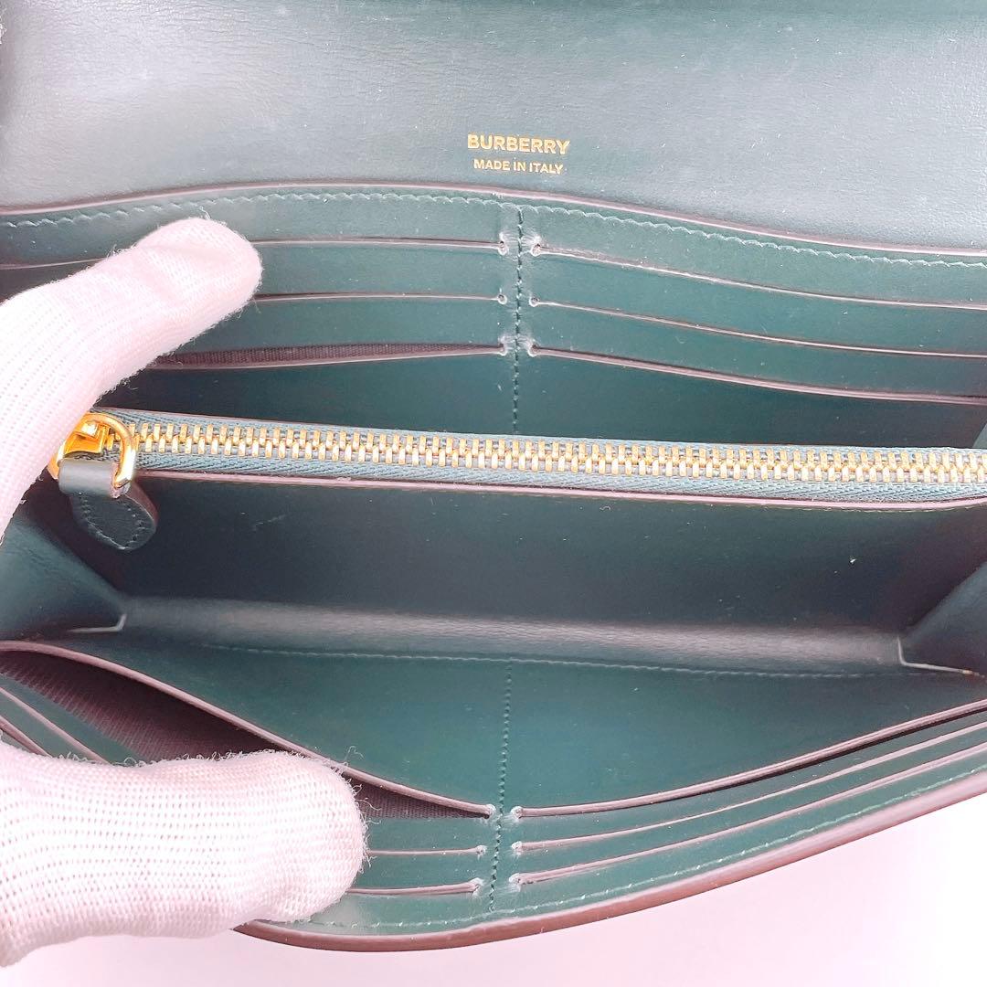★バーバリー★ 長財布 TB ロングウォレット 緑系 グリーン系