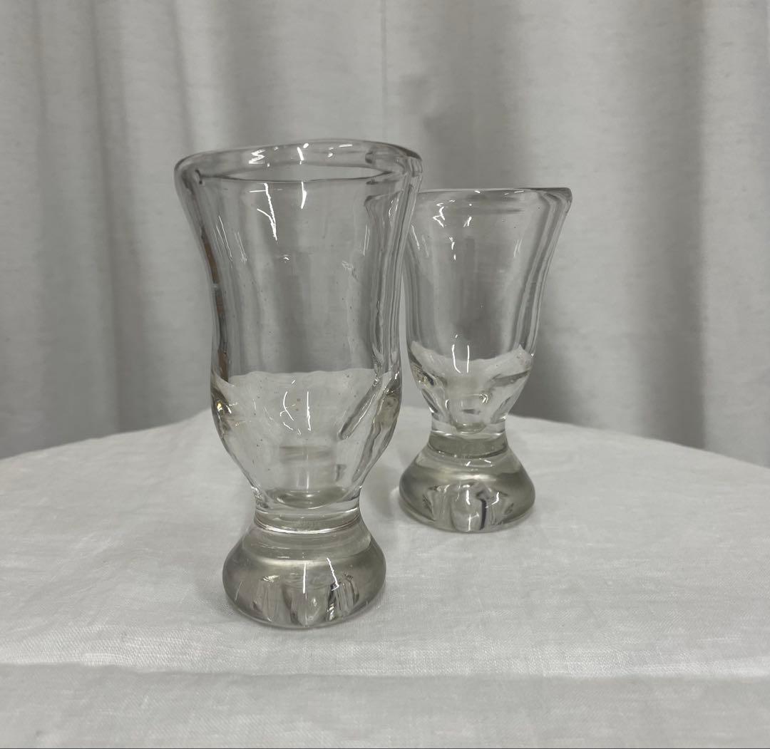 安土忠久さん　ワイングラス2客　吹きガラス