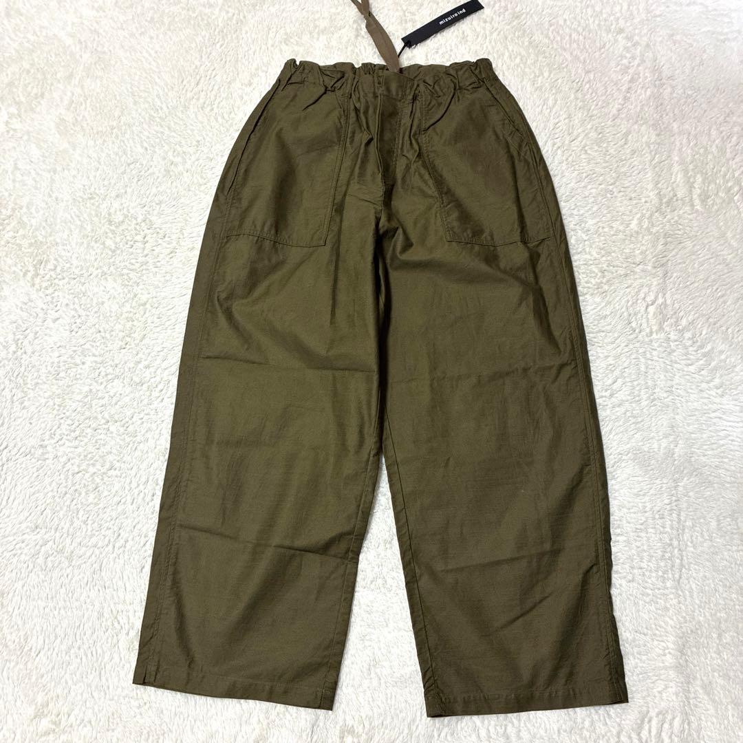 未使用品　mizuiro ind(ミズイロインド)カーゴイージーパンツ　カーキ
