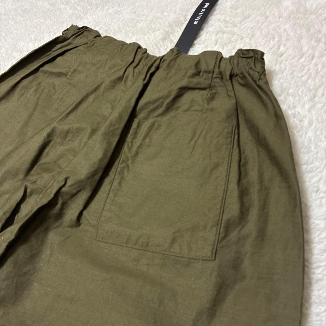 未使用品　mizuiro ind(ミズイロインド)カーゴイージーパンツ　カーキ