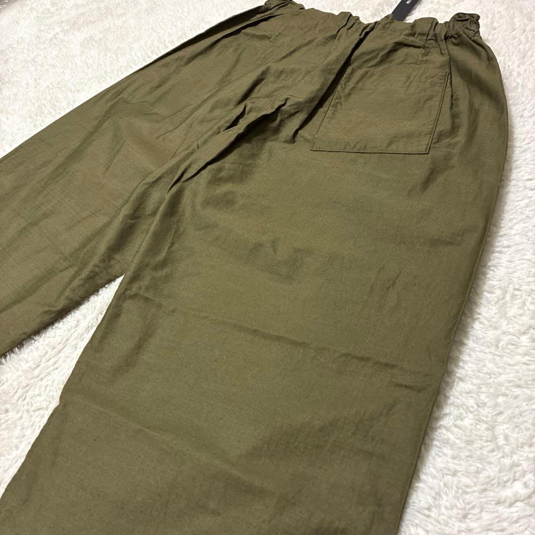 未使用品　mizuiro ind(ミズイロインド)カーゴイージーパンツ　カーキ